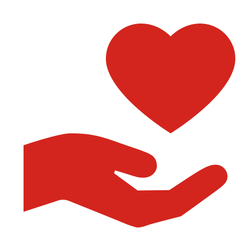 Cartoon hand holding love heart